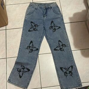 Butterfly Graphic Jeans